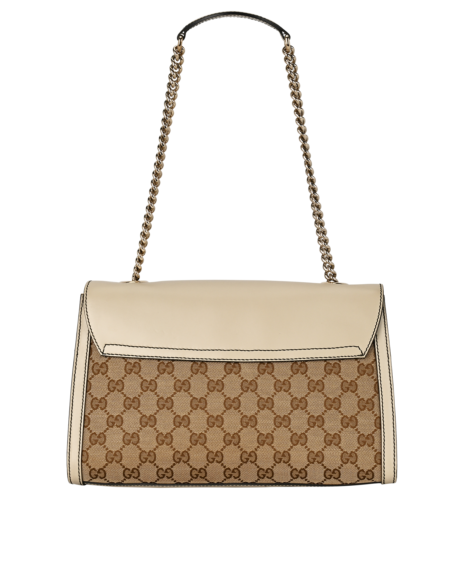 Emily Shoulder Bag, &pound;550, Handbags, Beige/Cream, Canvas/Leather, Back view